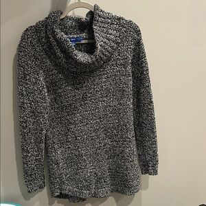 Apt. 9 Black and Gray Cowl Neck Sweater